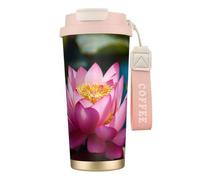 HUIopq Spirit of The Lotus - Taza de viaje de acero inoxidable con estampado de loto para casa, oficina, camping, senderismo, al aire libre, taza de café y té