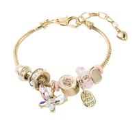 Huipalon Pulseras de mariposa de oro con abalorios, exquisitas pulseras de cuentas de la amistad, pulsera ajustable, regalo de cumpleaños para niñas, talla única, Metal, No es una piedra preciosa