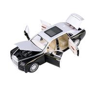 HUIPENPP Modelo De Coche De Aleación Fundido A Presión En Metal, Escala 1:24, para Rolls-Royce Phantom Decoración de colección(Silver Black)