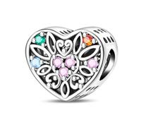 HUIPOJUE Abalorio de corazón compatible con pulseras Pandora, collar con colgante de plata para mujer, día de San Valentín, día de la madre, Navidad, cumpleaños, joyería de regalo
