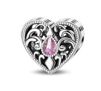 HUIPOJUE Abalorio de corazón plateado para pulseras Pandora, collar con colgante para mujer, Acción de Gracias, Día de la Madre, Navidad, cumpleaños, joyería de regalo