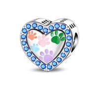 HUIPOJUE Abalorio de corazón plateado para pulseras Pandora, para mujer, día de San Valentín, día de la madre, regalo de joyería