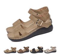 HUIQINGLI 2025 New Summer Women's Orthopedic Open Toe Sandals with Arch Support, Comfortable Orthopedic Sandals For Women (Khaki,43)