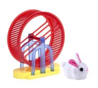 Huisdieren electrónico - 7 pulgadas hamsterspeeltje | Material ABS - 7,87 pulgadas pluche konijnenmodel met oefenwiel en standaard voor niños, dit interactieve spel zorgt voor simulatiespel