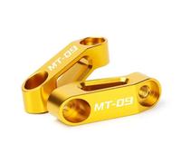 HUISI Adaptador extensor de espejo retrovisor compatible con Yamaha MT03, MT07 y MT09. Base elevadora for espejos retrovisores. Soporte de extensión for accesorios de motocicleta.(MT09 Golden)