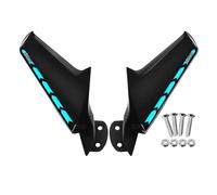 HUISI Ajuste for ZX-6R ZX6R ZX 6R 2003-2004 espejos retrovisores de motocicleta alerón lateral modificado carenado espejo retrovisor Winglets fijos(Bright Blue)