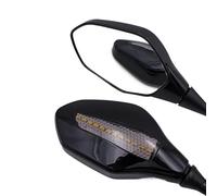 HUISI Ajuste Universal For M8 M10. Compatible Con Suzuki. Compatible Con Kawasaki. Compatible Con BMW. Compatible Con Yamaha. Luces De Giro For Motocicleta. Espejo Retrovisor.(Smoke)