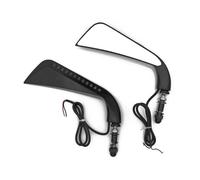 HUISI Ajuste universal for motocicletas Harley Road King Street Glide con espejo retrovisor y manillar de motocicleta. Piezas de equipo.(Black A)