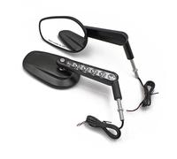 HUISI Ajuste universal for motocicletas Harley Road King Street Glide con espejo retrovisor y manillar de motocicleta. Piezas de equipo.(Black B)