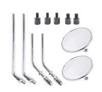 HUISI Espejo retrovisor redondo de alta calidad for motocicleta Cafe Racer retro, color negro/cromado, modificado, apto for CB400 y CB1300.(Silver)