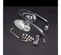 HUISI Espejo retrovisor universal for manillar de motocicleta, modificado, de gran tamaño, amplio campo de visión, de aleación de aluminio, resistente y duradero.(Electroplated)