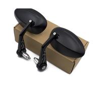 HUISI Espejos de manillar ovalados modificados de aleación de aluminio CNC for motocicleta Suzuki Cafe Racer, ajuste universal.