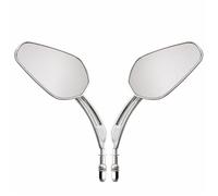 HUISI Espejos retrovisores anchos de aluminio cromado de 8 mm for motocicleta, compatibles con Harley Dyna Softail Sportster XL 883 1200 2009-2014