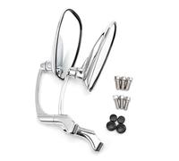 HUISI Espejos retrovisores for motocicleta, de 8 mm y 10 mm, clásicos, aptos for Suzuki Bobber, Chopper, scooter, Cruiser, Touring, Cafe Racer.(Silver)