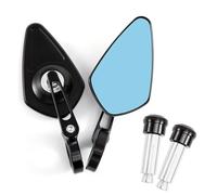 HUISI Espejos retrovisores laterales de aluminio CNC for manillar de motocicleta, compatibles con Kawasaki Z125 Pro, Z650, Z750, Z800, Z900, ER6N, MSX125, CB500F.(Black)