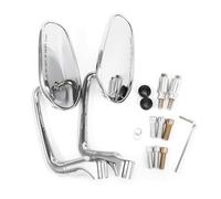 HUISI Espejos retrovisores laterales for motocicleta de 8 mm y 10 mm, cromados/negros, de aluminio, accesorios for Harley y Yamaha.(Silver)