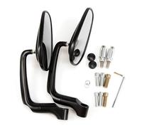 HUISI Espejos retrovisores laterales for motocicleta de 8 mm y 10 mm, cromados/negros, de aluminio, accesorios for Harley y Yamaha.(Black)