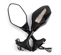 HUISI Intermitentes de motocicleta integrados, espejos retrovisores deportivos de carreras, compatibles con Yamaha YZF R6 1999-2009 R6S 06-09