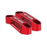 HUISI Soporte de extensión for espejo retrovisor de motocicleta, accesorio de aluminio, compatible con Yamaha MT-125, MT125, MT 125, MT125 (2008-2022)(Red)