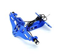 HUISI Soporte de matrícula CNC plegable for motocicleta con luz intermitente compatible con Ducati Monster 400, 620, 695, 696, 796, 821, 1100 y 1200.(Blue)