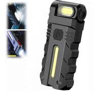 Huiteng XR Luz de trabajo LED de cabeza giratoria de 180°, mini linterna de llavero de 800 lúmenes con base magnética, fuente de luz dual y diseño de clip, luz dual tipo C para camping, emergencia