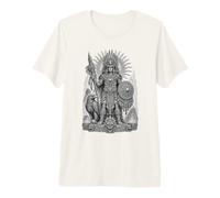 Huitzilopochtli Azteca Sun War God Sacred Line Art Camiseta Premium