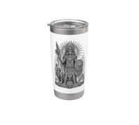Huitzilopochtli Azteca Sun War God Sacred Line Art Vaso térmico de acero inoxidable de doble pared