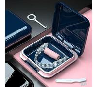 HUIWDP - 1 funda de retención portátil para ortodoncia, caja de almacenamiento para remojo de dientes invisibles, limpieza de dentaduras postizas portátil