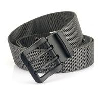 HUIWDP Cinturón de Lona clásico de Moda Hombre, cinturón Informal con Hebilla de Doble Pasador de Metal para Hombre