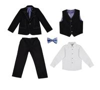 HUIWDP Trajes infantiles Otoño e Invierno Conjunto de Traje de Niño Primer Cumpleaños Bebé Vestido Piano, Negro 03, 150 cm