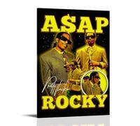 HUIWREYWQRO ASAP Rocky Póster de pared para sala de estar, dormitorio, decoración en lienzo, póster artístico de pared, 50 x 75 cm, estilo marco