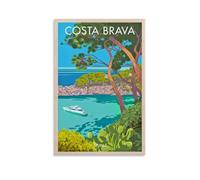 HUIWREYWQRO Póster de Costa Brava para sala de estar, dormitorio, decoración de pared, lienzo de 50 x 75 cm, estilo sin marco