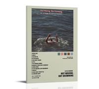 HUIWREYWQRO Póster de Loyle Carner con texto en inglés "Not Waving, But Drowning" (60 x 90 cm), estilo marco