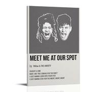 HUIWREYWQRO Póster de pared con texto en inglés "Meet Me At Our Spot", pintura artística para sala de estar, dormitorio, lienzo, 50 x 75 cm, estilo marco