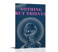 HUIWREYWQRO Póster de pared con texto en inglés "Nothing But Thieves", para sala de estar, dormitorio, decoración de pared, lienzo de 40 x 60 cm, estilo marco