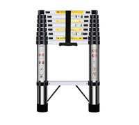 HUIYOPU Escalera Telescópica 2,6m, Escalera Retráctil de Acero Inoxidable, 150kg de Capacidad de Carga, Adecuada para El Mantenimiento de La Casa, Acceso Al áTico, ConstruccióN, Etc.