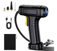 HUIYOPU Inflador Ruedas Coche, Compresor Aire Portatil 150PSI-12V, Inflador Eléctrico para Coches, Motos, Bicicletas, Hinchador Auto Stop, con Luz LED, Pantalla Digital LCD, 4 Válvulas de Aire