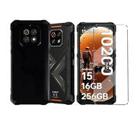 HuiYouMY Funda 2 en 1 compatible con Cubot KingKong ES 3 con 1 protector de pantalla de vidrio templado, ajuste delgado, suave, a prueba de golpes, antiarañazos