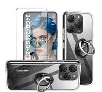 HuiYouMY Funda con Cristal Templado 1Pcs con 1Pcs Ring, Protectora Capa Compatible with Blackview Shark 9 Antigolpes Fundas Carcasa Compatible with Blackview Shark 9 Silicona Funda de Móvil Clear