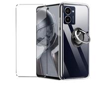 HuiYouMY Funda con Cristal Templado 1Pcs con 1Pcs Ring, Protectora Capa Compatible with HMD Pulse Plus/Pulse Pro Antigolpes Fundas Carcasa para HMD Pulse Plus/Pulse Pro Silicona Funda de Móvil Clear