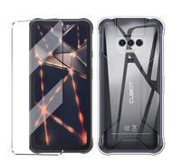 HuiYouMY Funda con Cristal Templado 1Pcs Protectora Capa Compatible with Cubot Kingkong 8 Antigolpes Fundas Carcasa Compatible with Cubot Kingkong 8 Silicona Funda de Móvil Cristal antirotura Clear