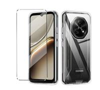 HuiYouMY Funda con Cristal Templado 1Pcs Protectora Capa Compatible with Doogee Fire 7 Antigolpes Fundas Carcasa Compatible with Doogee Fire 7 Silicona Funda de Móvil Cristal antirotura -Clear