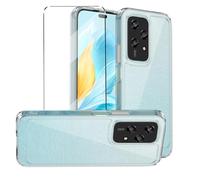 HuiYouMY Funda con Cristal Templado 1Pcs Protectora Capa Compatible with Honor 200 Lite Antigolpes Fundas Carcasa Silicona Funda de Móvil Cristal antirotura Soporte Giratorio de 360 ° Red