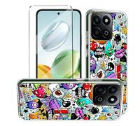 HuiYouMY Funda con Cristal Templado 1Pcs Protectora Capa Compatible with Honor 200 Smart Antigolpes Fundas Carcasa Compatible with Honor 200 Smart Silicona Funda de Móvil Cristal antirotura XS40