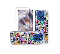 HuiYouMY Funda con Cristal Templado 1Pcs Protectora Capa Compatible with Motorola Moto G15 Antigolpes Fundas Carcasa Compatible with Motorola Moto G15 Silicona Funda de Móvil Cristal antirotura XS40