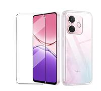 HuiYouMY Funda con Cristal Templado 1Pcs Protectora Capa Compatible with OPPO A5 Pro Antigolpes Fundas Carcasa Compatible with OPPO A5 Pro Silicona Funda de Móvil Cristal antirotura -Clear