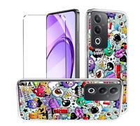 HuiYouMY Funda con Cristal Templado 1Pcs Protectora Capa Compatible with OPPO A80 5G Antigolpes Fundas Carcasa Compatible with OPPO A80 5G Silicona Funda de Móvil Cristal antirotura XS40