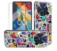 HuiYouMY Funda con Cristal Templado 1Pcs Protectora Capa Compatible with TCL 50 NxtPaper Antigolpes Fundas Carcasa Compatible with TCL 50 NxtPaper Silicona Funda de Móvil Cristal antirotura XS40