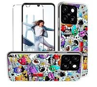 HuiYouMY Funda con Cristal Templado 1Pcs Protectora Capa Compatible with ZTE Blade A35 Antigolpes Fundas Carcasa Compatible with ZTE Blade A35 Silicona Funda de Móvil Cristal antirotura XS40