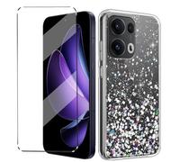 HuiYouMY Funda Glitter Bling con Cristal Templado 1Pcs Protectora Capa Compatible with OPPO Reno 13 Pro 5G Antigolpes Fundas Carcasa Silicona Funda de Móvil Cristal antirotura Clear